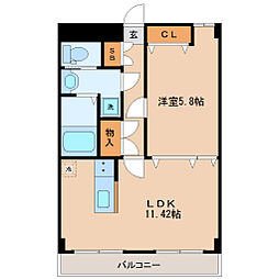 仙台市営南北線 北四番丁駅 徒歩5分の賃貸マンション 8階1LDKの間取り