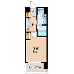 THE BLISSFUL FORT 仙台駅東 5階1Kの間取り