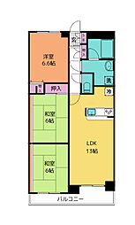 グリーンパーク小松島 4階3LDKの間取り
