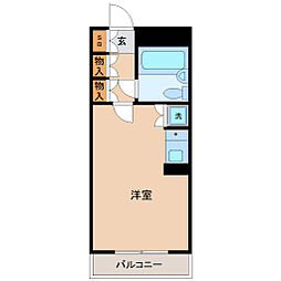 ダイアパレスステーションプラザ五橋 3階ワンルームの間取り