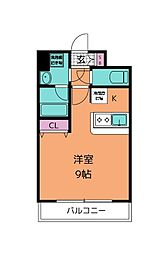 ヴィアーレ八幡３丁目 6階ワンルームの間取り