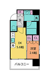 シーズンフラッツSENDAI EAST 2階1DKの間取り