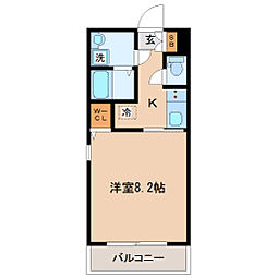 マックス河原町駅 1階1Kの間取り