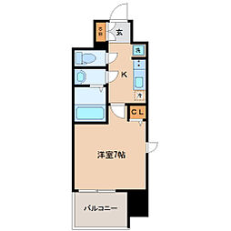 仙台市営南北線 北四番丁駅 徒歩5分の賃貸マンション 7階1Kの間取り