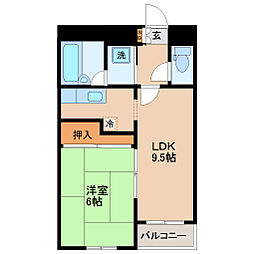 仙台市営南北線 北四番丁駅 徒歩10分の賃貸マンション 2階2Kの間取り