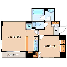 KDXレジデンス一番町 5階1LDKの間取り