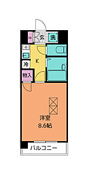 JR仙石線 陸前原ノ町駅 徒歩5分の賃貸マンション 5階1Kの間取り