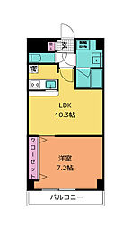 JR仙山線 東照宮駅 徒歩9分の賃貸マンション 7階1LDKの間取り