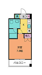 仙台市地下鉄東西線 大町西公園駅 徒歩7分の賃貸マンション 8階1Kの間取り