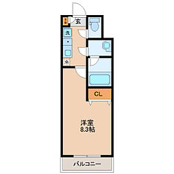 仙台市地下鉄東西線 国際センター駅 徒歩15分の賃貸マンション 5階1Kの間取り
