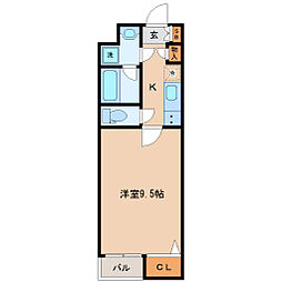 Gran Strada 上杉 1階1Kの間取り