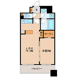 MFPRコート晩翠通り 1LDKの間取図画像