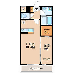 フロレスタ上杉 1LDKの間取図画像