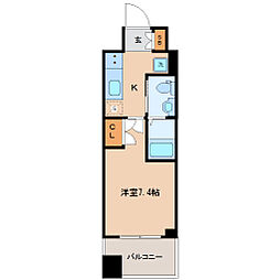 レジディア仙台上杉 1Kの間取図画像