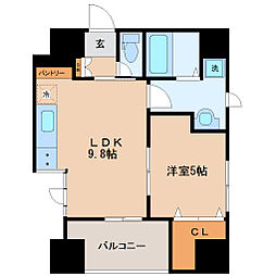 カーサ・スタジオーネ原町 1LDKの間取図画像