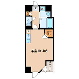 HF晩翠通レジデンス ワンルームの間取図画像