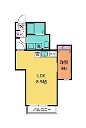 Crescent 台原 1LDKの間取図画像
