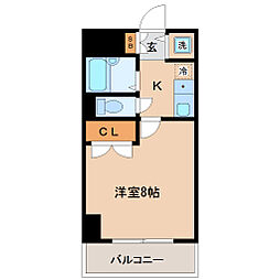 マイプレイス・宝蔵院 1Kの間取図画像