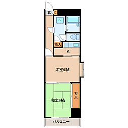 グランドール大和町 2Kの間取図画像