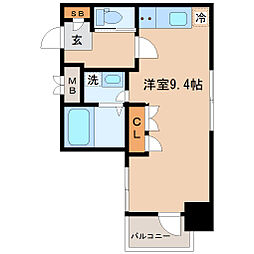 カスタリア大町 ワンルームの間取図画像