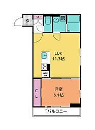 D-ROOM小田原5丁目 1LDKの間取図画像