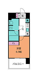 エクルベージュ 1Kの間取図画像