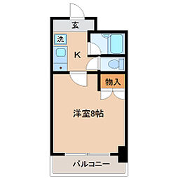 フォレスタはちまん 1Kの間取図画像