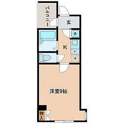 ヴァンデメール五橋 1Kの間取図画像