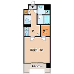 ヴィアーレ広瀬 1Kの間取図画像