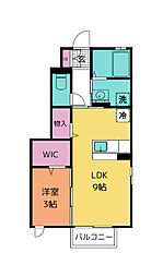 ネオハウス原町 1LDKの間取図画像