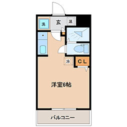 エレガンス宮町 ワンルームの間取図画像