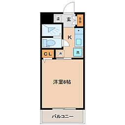 エレガンス宮町 ワンルームの間取図画像