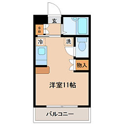 ロイヤルハイツ東八 ワンルームの間取図画像