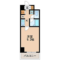 KC21ビル 1Kの間取図画像