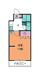 イーグルハイツ宮町 1Kの間取図画像