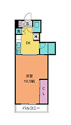アルデール南鍛冶町 1DKの間取図画像