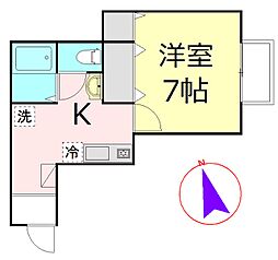 トミーズTAKESATO 1Kの間取図画像
