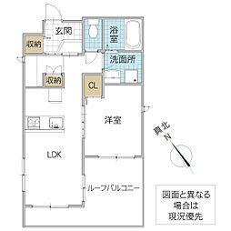 Blue Bird 2階1LDKの間取り