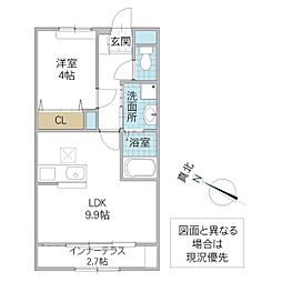 仮)阿見町よしわら新築アパート 1階1LDKの間取り