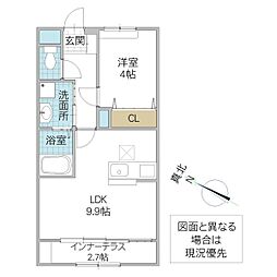 Olive 103号室 1階1LDKの間取り