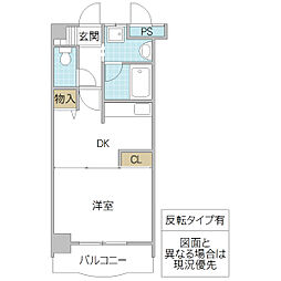 グランドパレスNS-3 1DKの間取図画像