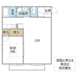 パストラル高野台 1LDKの間取図画像