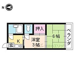 コーポ鳳瑞 1階2Kの間取り