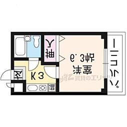 ＡＮ北白川 3階1Kの間取り