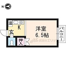 ヴィラ佐藤 2階1Kの間取り