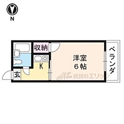 コーポ藤井 1Kの間取図画像