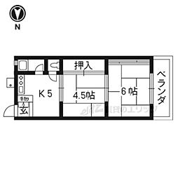 七番館 204 2階2Kの間取り