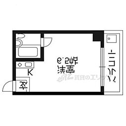 ヴィラ・サンモリッツ 2階ワンルームの間取り