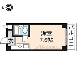 京都市営烏丸線 北大路駅 バス14分 立命館西園寺記念館前下車 徒歩4分の賃貸マンション 3階ワンルームの間取り