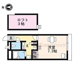 レオパレスアジェル岩倉南 1階1Kの間取り